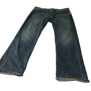 7 For All Mankind Jeans Mens 38 Blue Relaxed Fit Stretch Denim Distressed